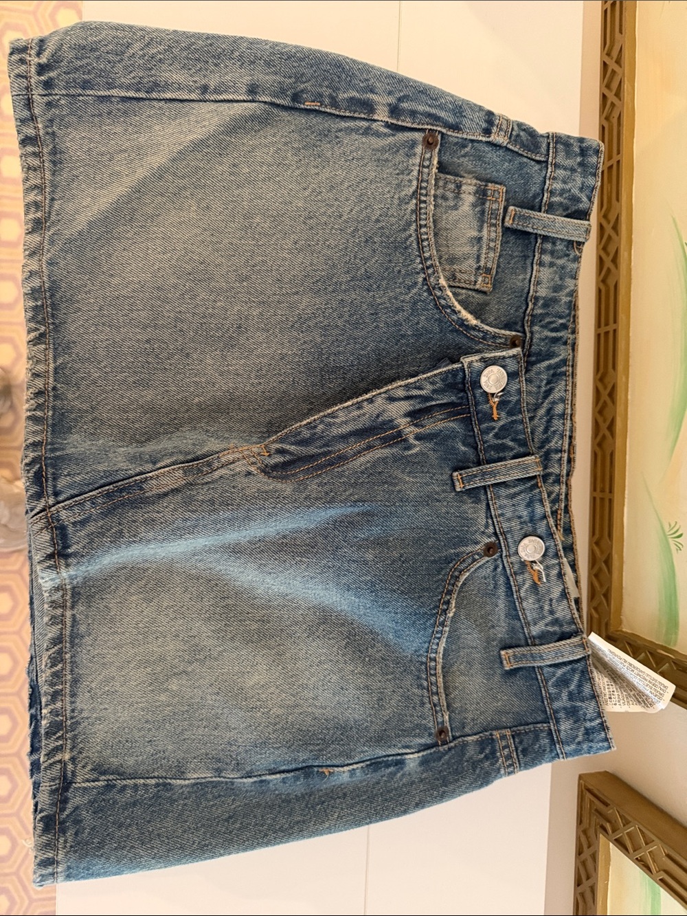 Zara Light Blue Denim Mini Skirt